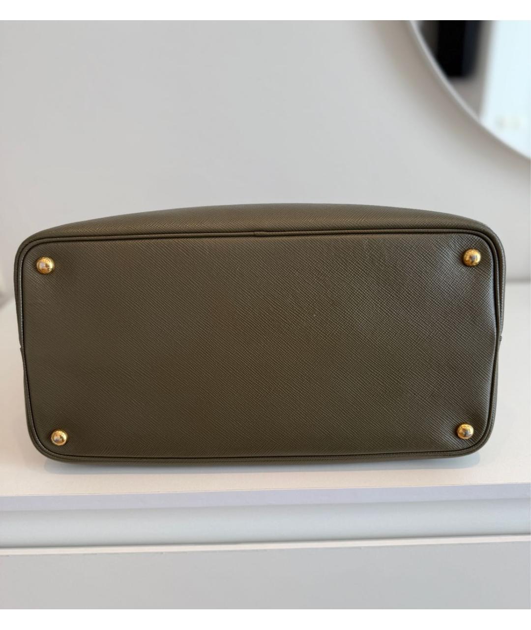 PRADA Хаки кожаная сумка тоут, фото 4