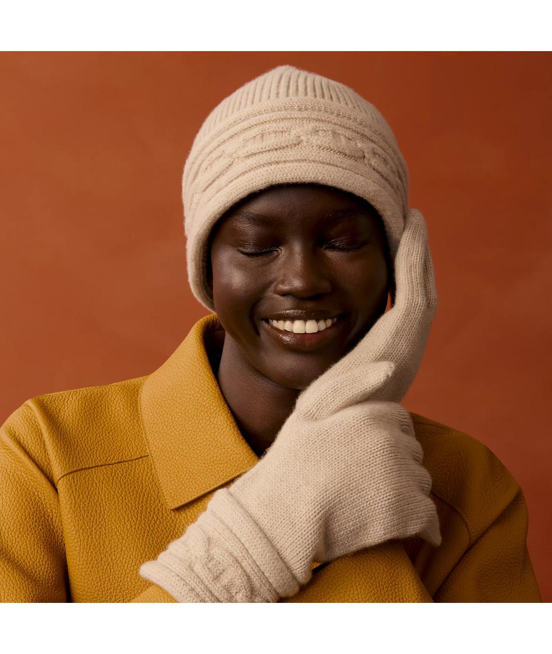 HERMES Бежевая кашемировая шапка, фото 3