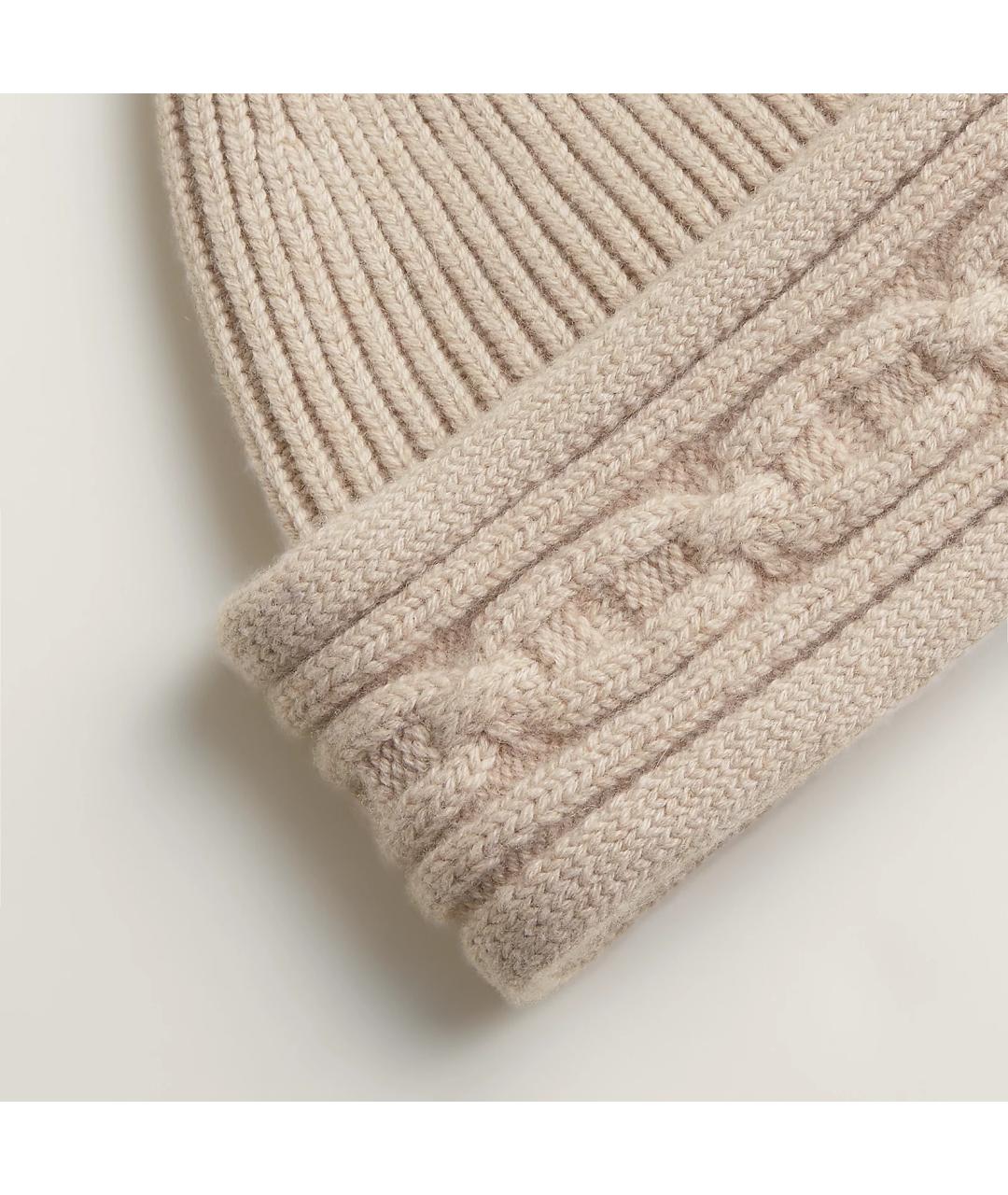 HERMES Бежевая кашемировая шапка, фото 2