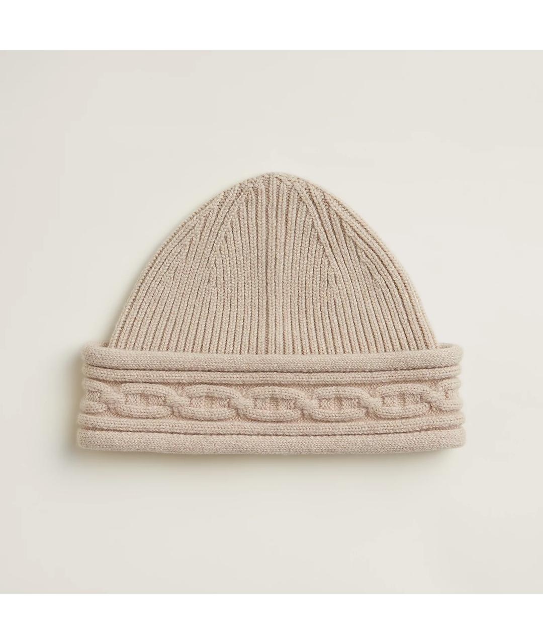 HERMES Бежевая кашемировая шапка, фото 4