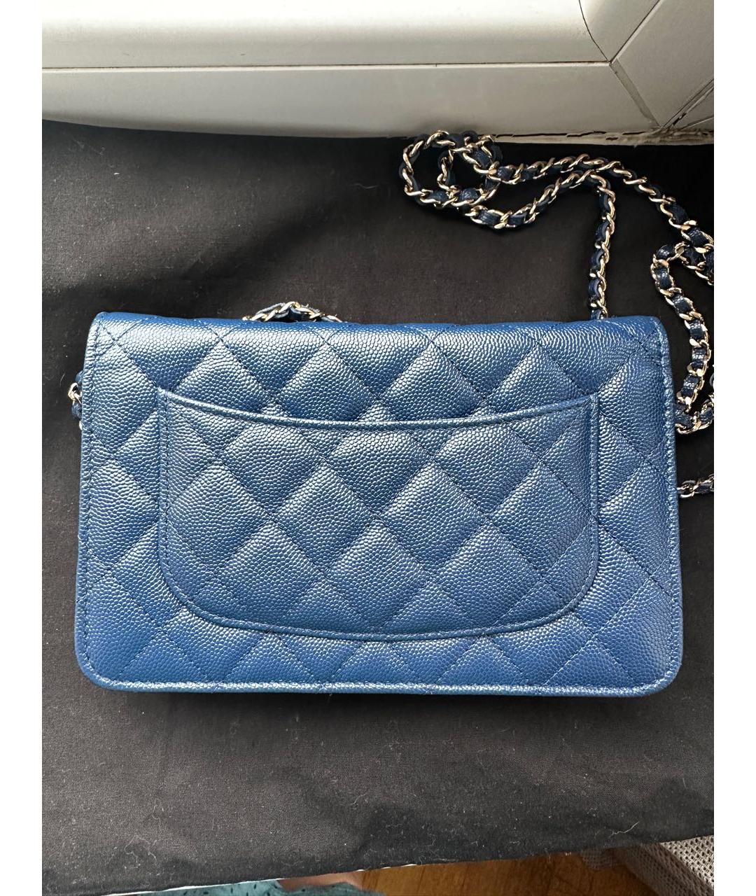 CHANEL Синяя кожаная сумка через плечо, фото 2