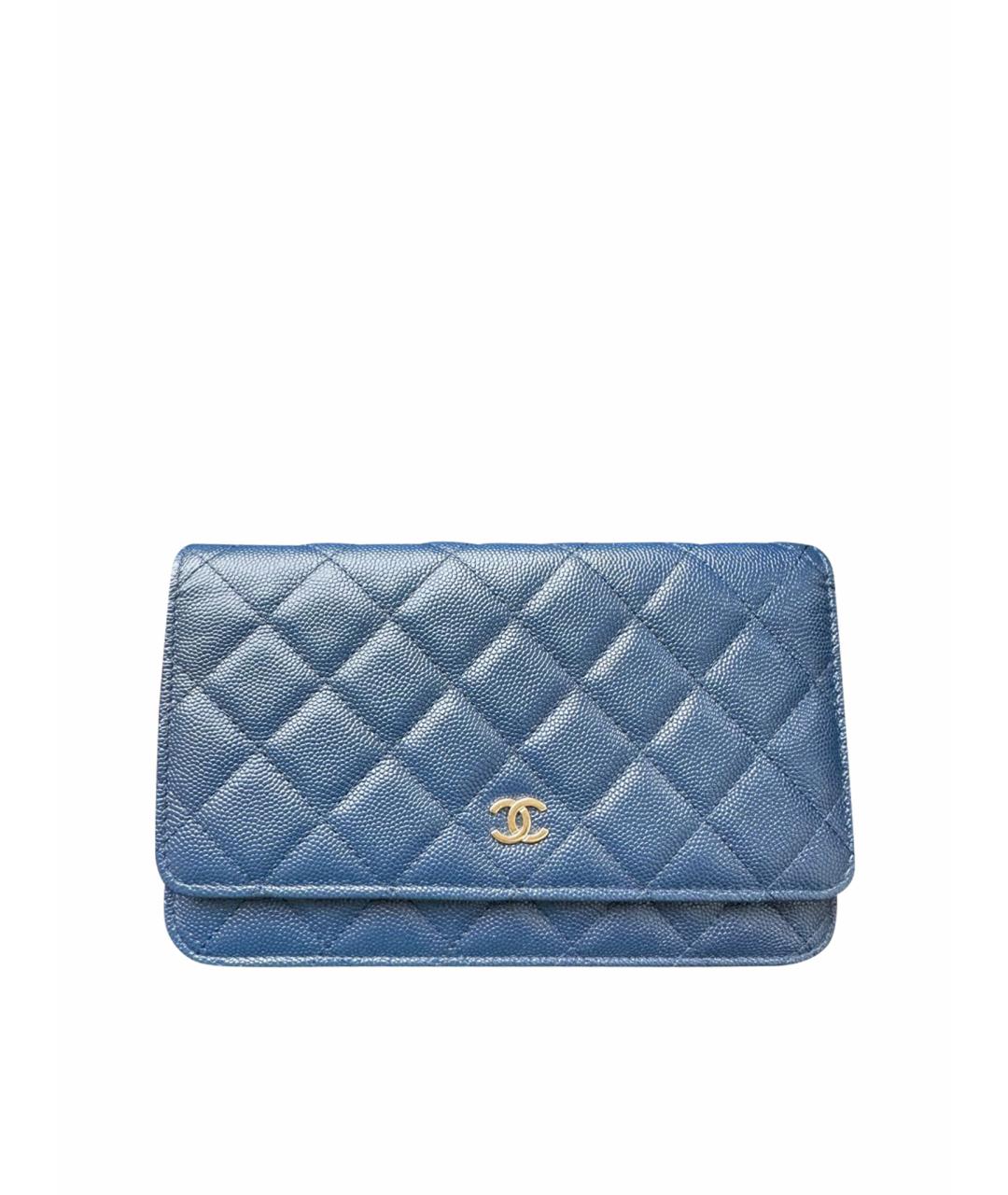 CHANEL Синяя кожаная сумка через плечо, фото 1