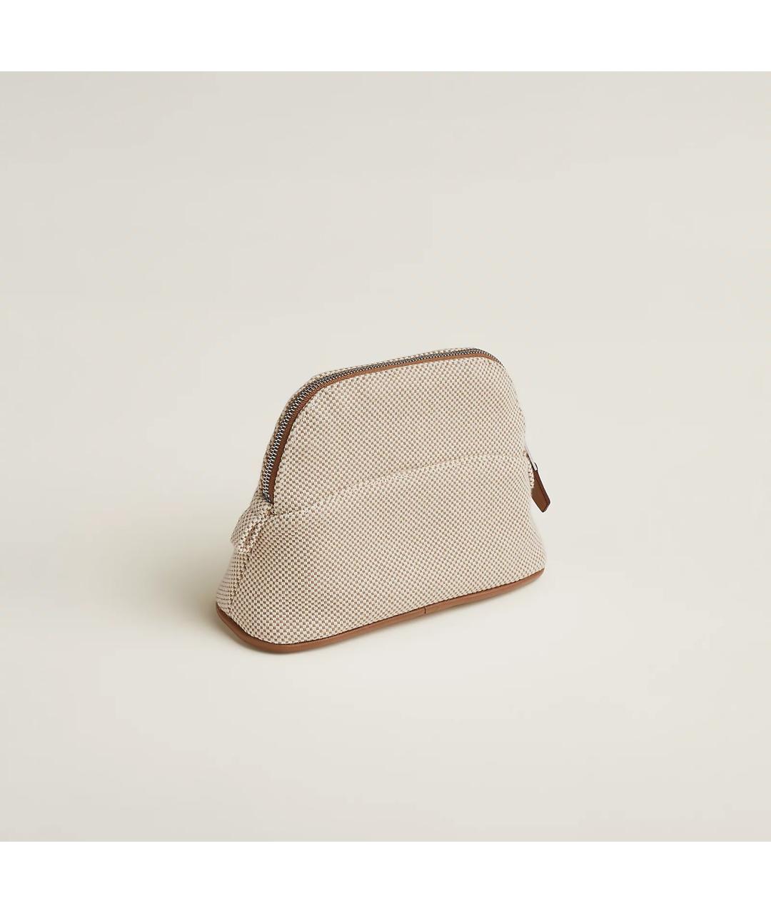HERMES Бежевая хлопковая косметичка, фото 2