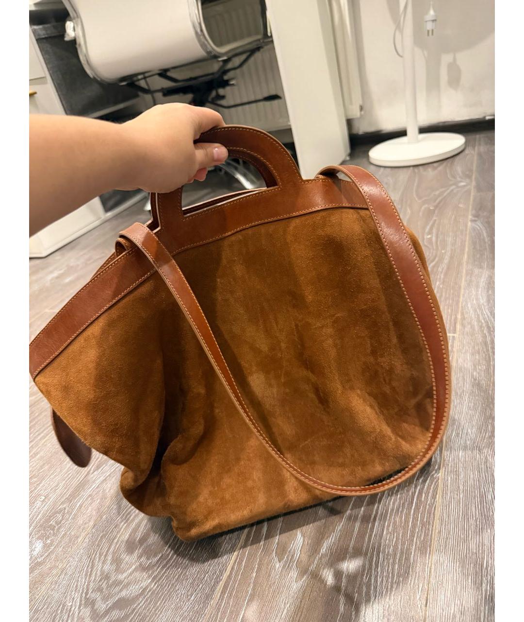 MARSELL Коричневая замшевая сумка тоут, фото 2