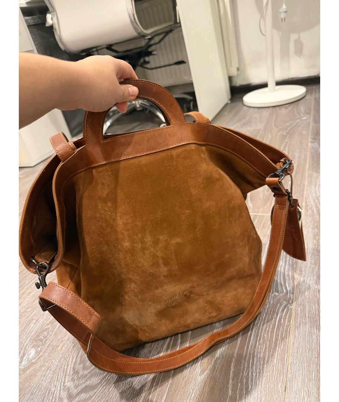 MARSELL Коричневая замшевая сумка тоут, фото 5