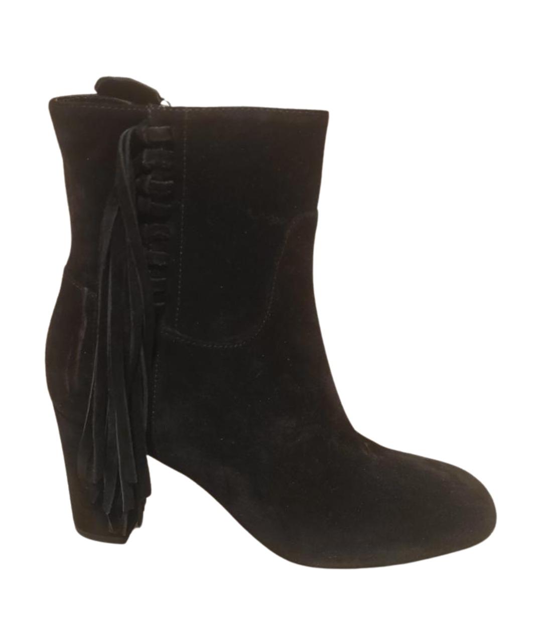 LONGCHAMP Черные замшевые ботильоны, фото 1