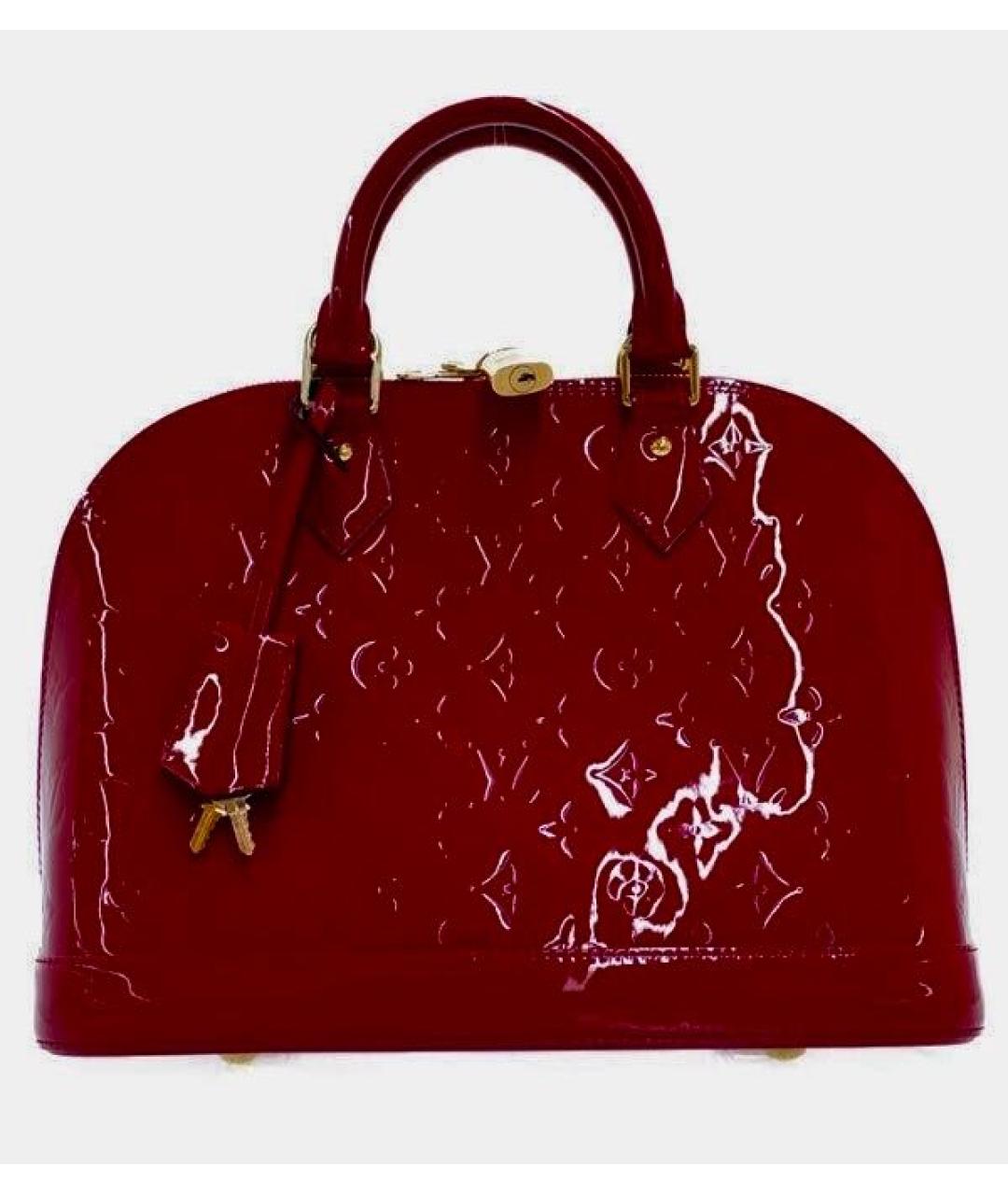 LOUIS VUITTON Красная сумка с короткими ручками из лакированной кожи, фото 9