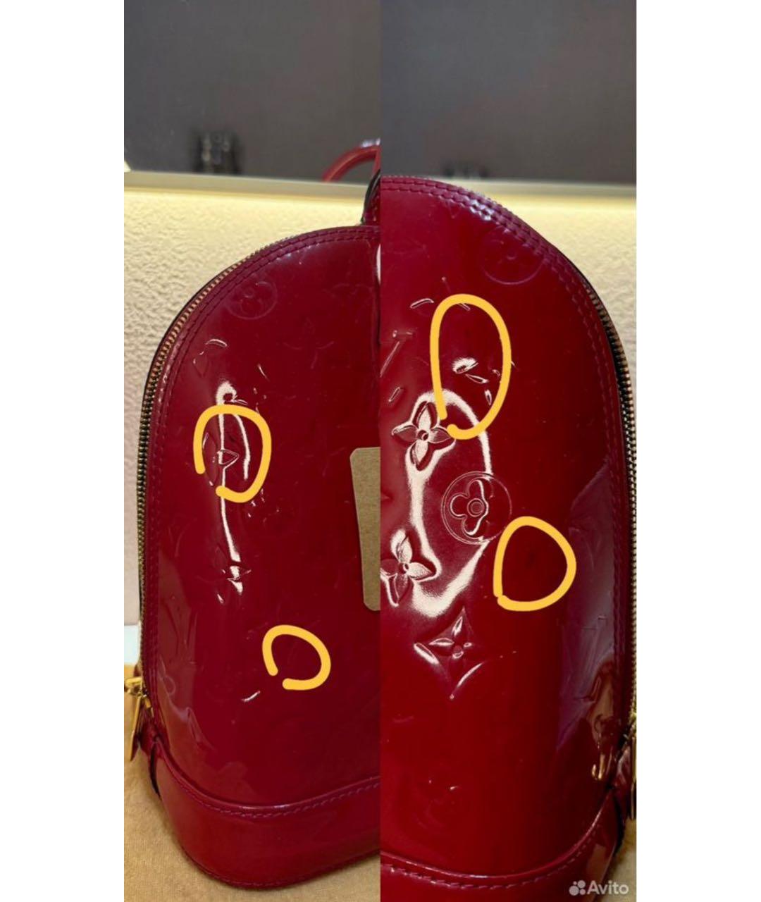 LOUIS VUITTON Красная сумка с короткими ручками из лакированной кожи, фото 7