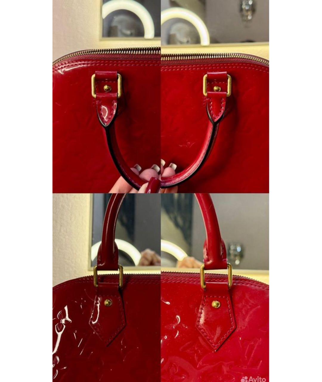 LOUIS VUITTON Красная сумка с короткими ручками из лакированной кожи, фото 3