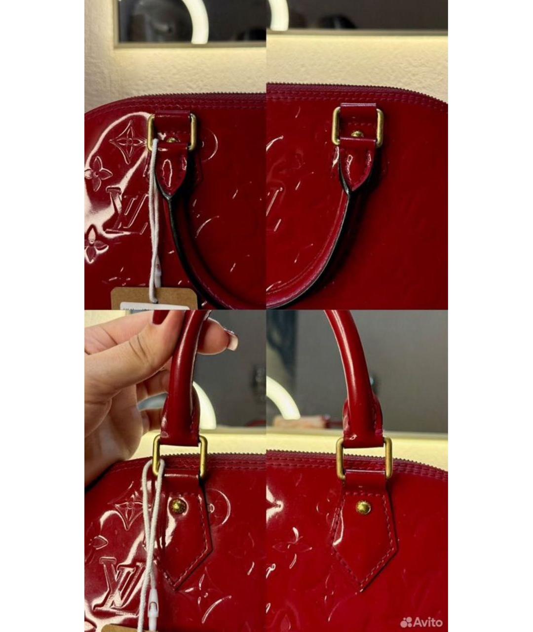 LOUIS VUITTON Красная сумка с короткими ручками из лакированной кожи, фото 2