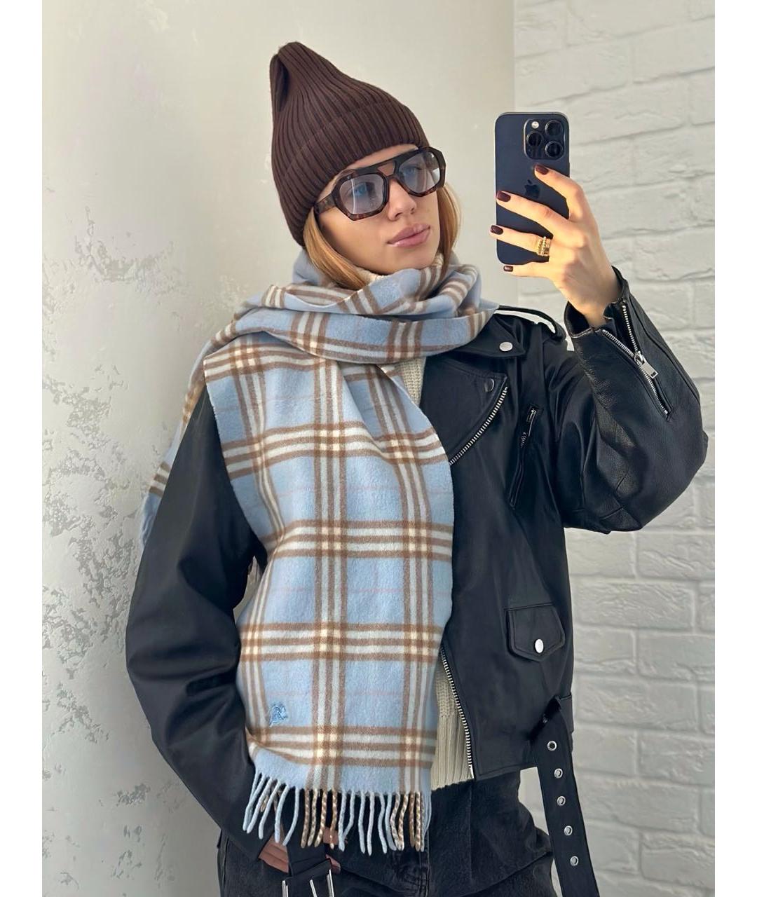 BURBERRY Мульти шерстяной шарф, фото 6