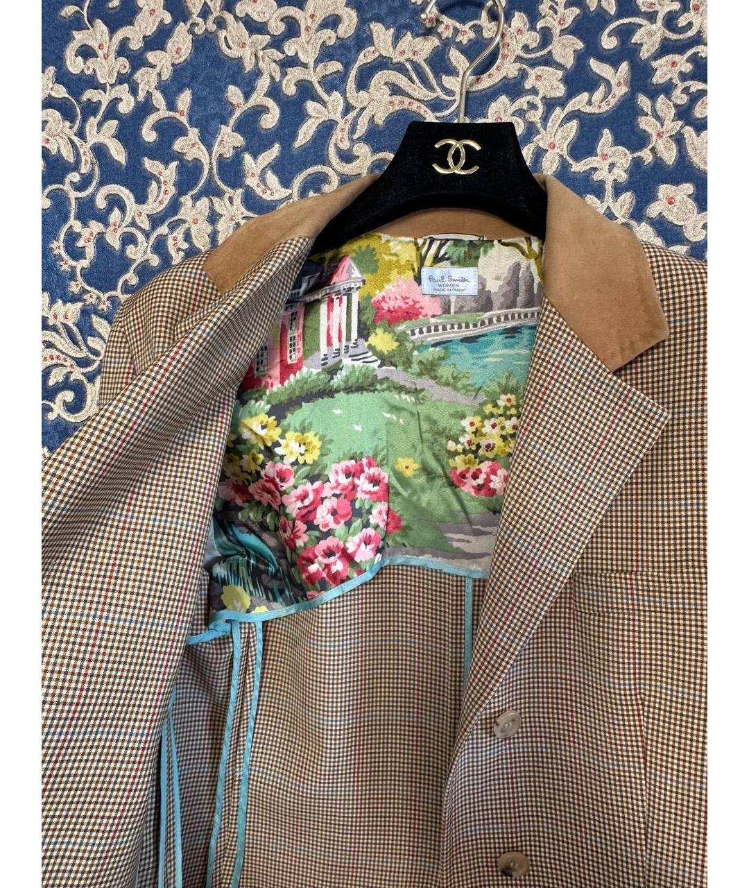 PAUL SMITH Бежевый шерстяной жакет/пиджак, фото 5