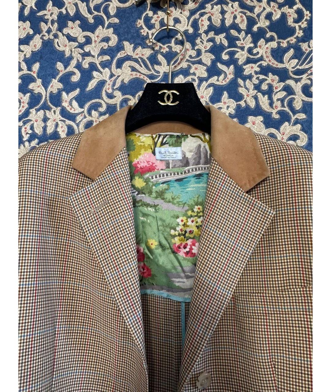 PAUL SMITH Бежевый шерстяной жакет/пиджак, фото 4