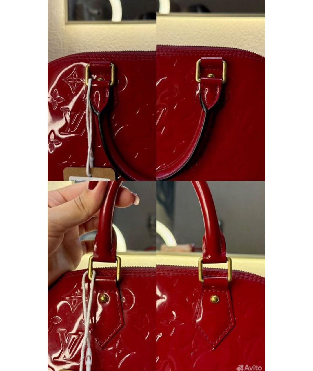 LOUIS VUITTON Красная сумка тоут из лакированной кожи, фото 3