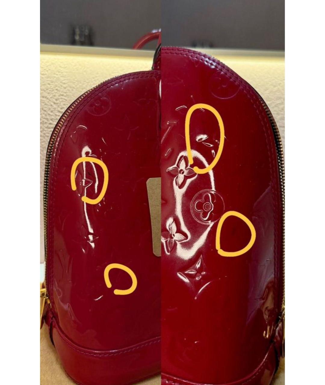 LOUIS VUITTON Красная сумка тоут из лакированной кожи, фото 7