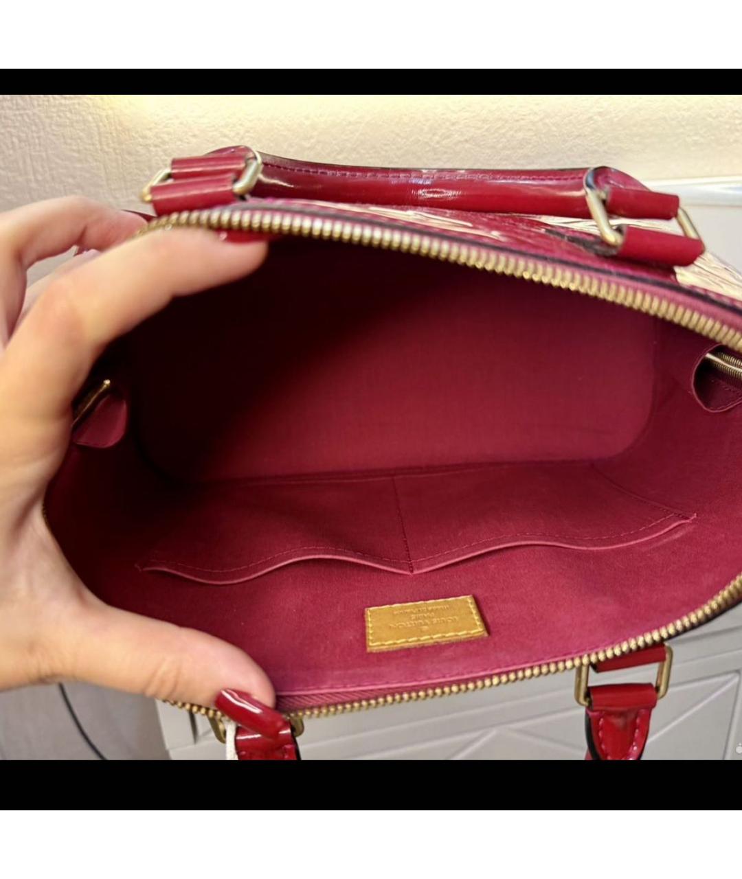 LOUIS VUITTON Красная сумка тоут из лакированной кожи, фото 8