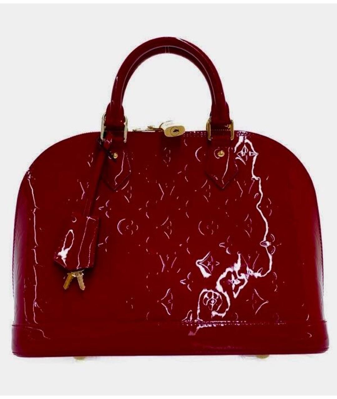 LOUIS VUITTON Красная сумка тоут из лакированной кожи, фото 9