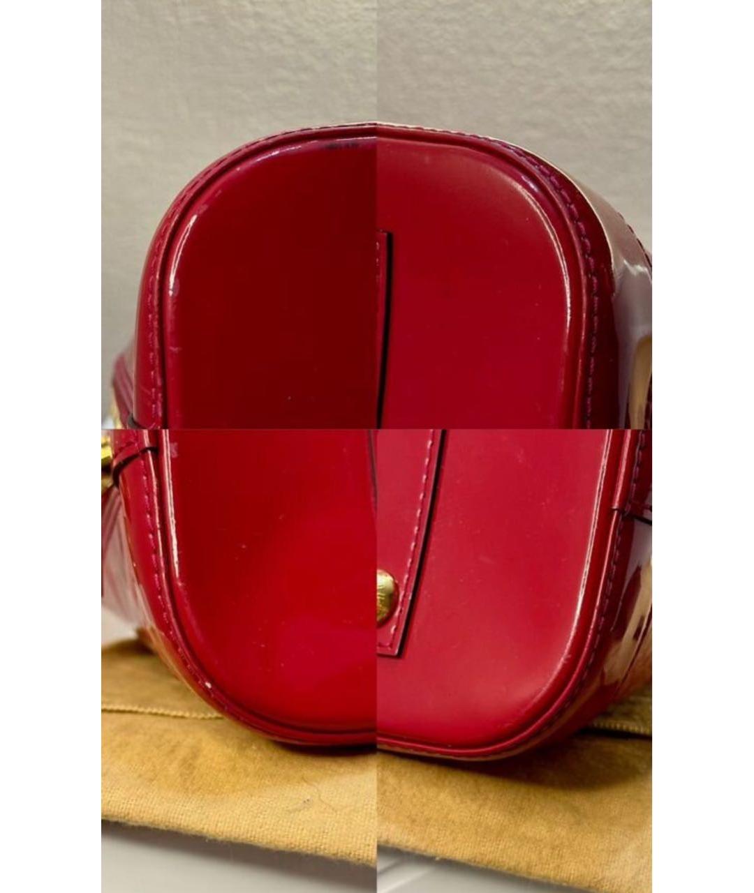 LOUIS VUITTON Красная сумка тоут из лакированной кожи, фото 6