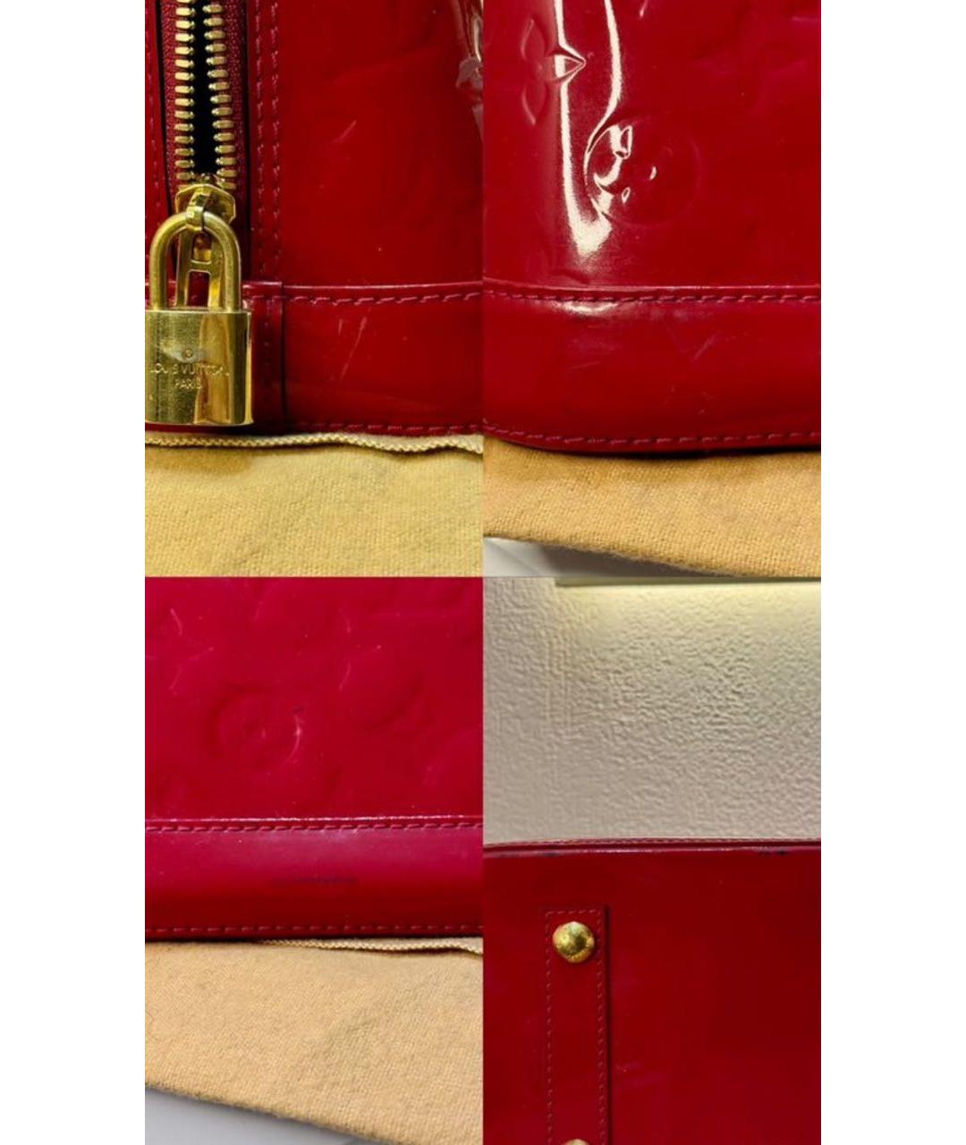 LOUIS VUITTON Красная сумка тоут из лакированной кожи, фото 5