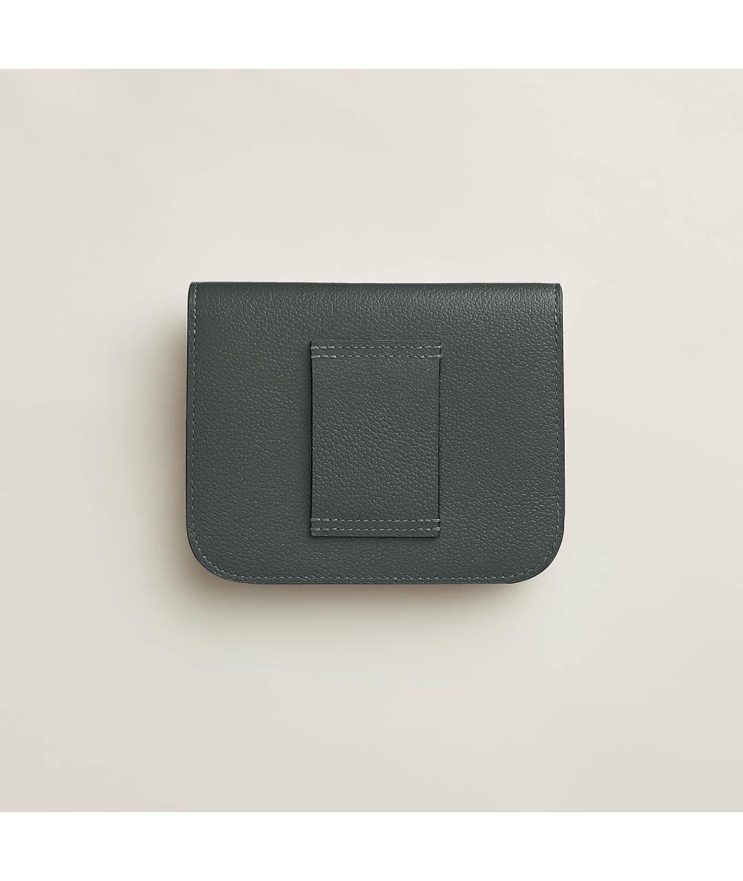 HERMES Хаки кожаный кошелек, фото 2