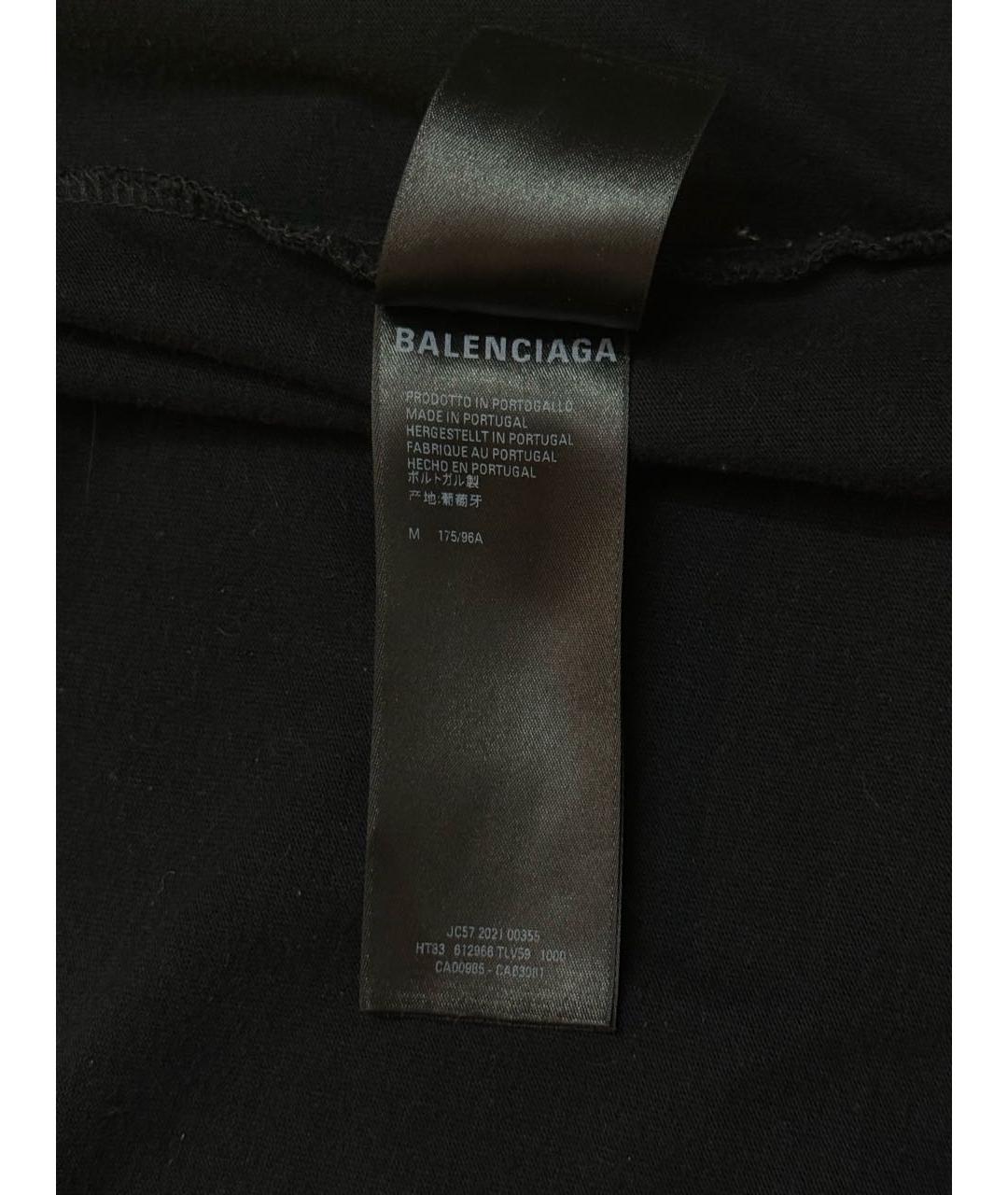 BALENCIAGA Черная хлопковая футболка, фото 6