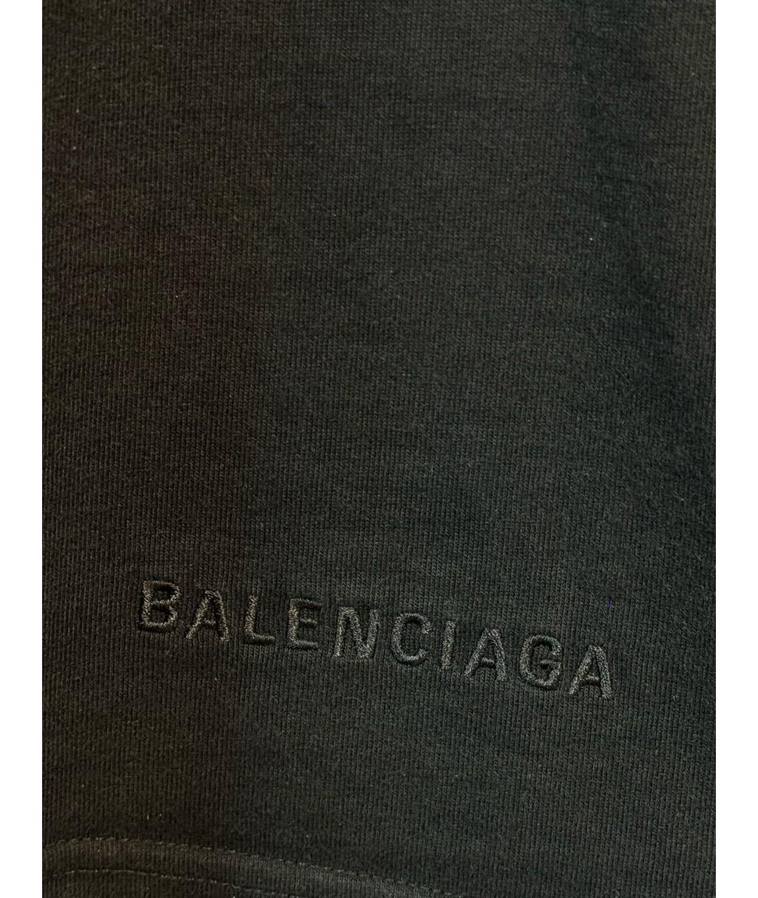 BALENCIAGA Черная хлопковая футболка, фото 4
