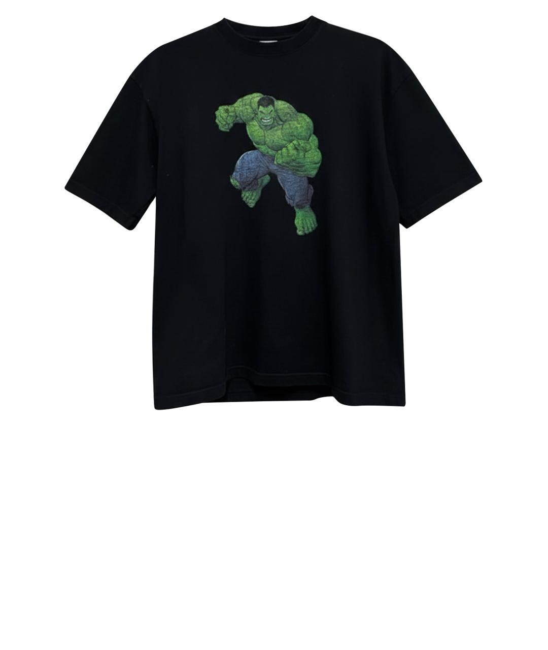 BALENCIAGA Черная хлопковая футболка, фото 1