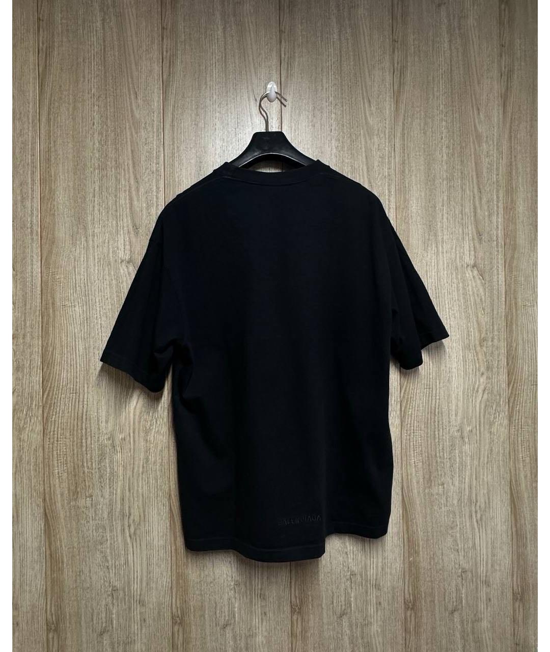 BALENCIAGA Черная хлопковая футболка, фото 2