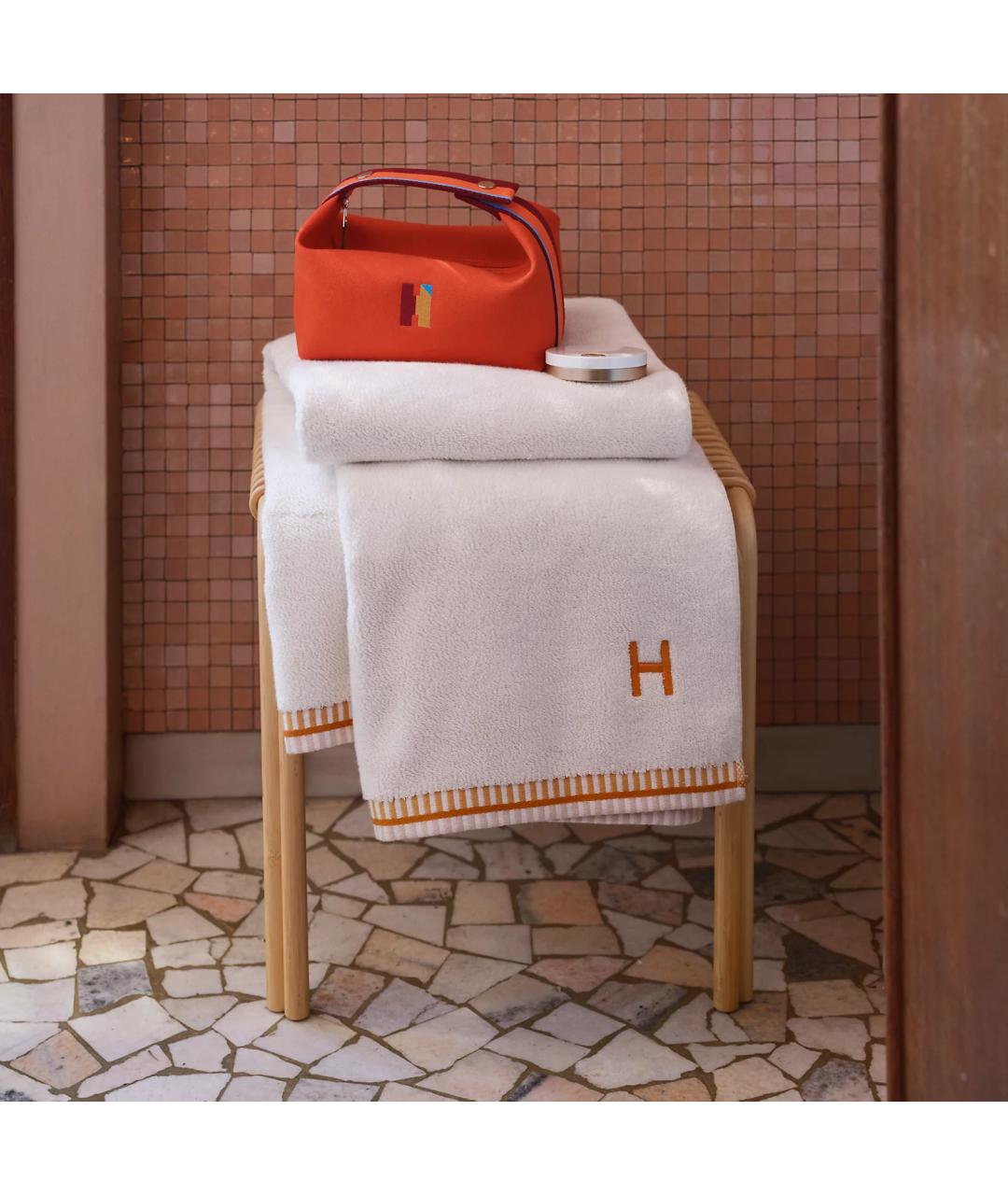 HERMES Оранжевая хлопковая косметичка, фото 3