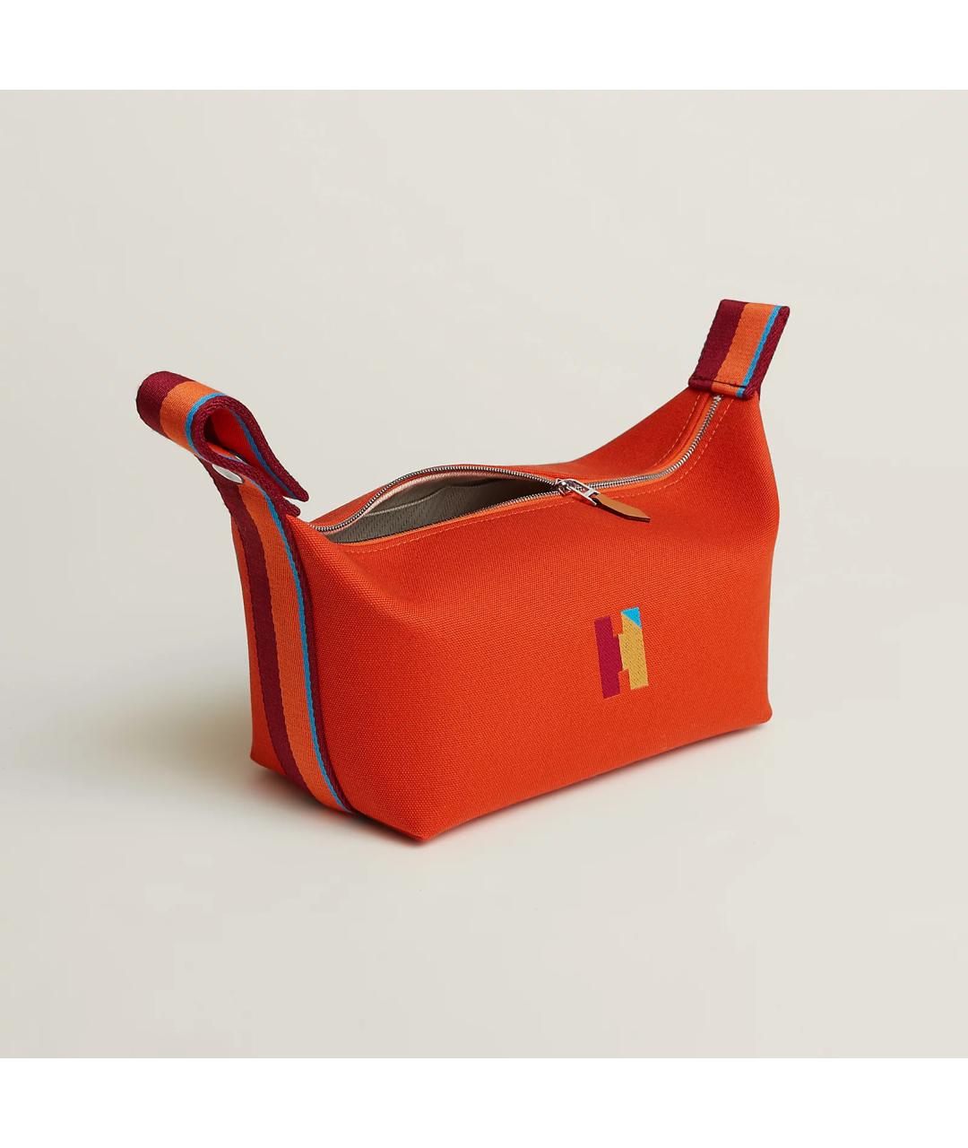 HERMES Оранжевая хлопковая косметичка, фото 2