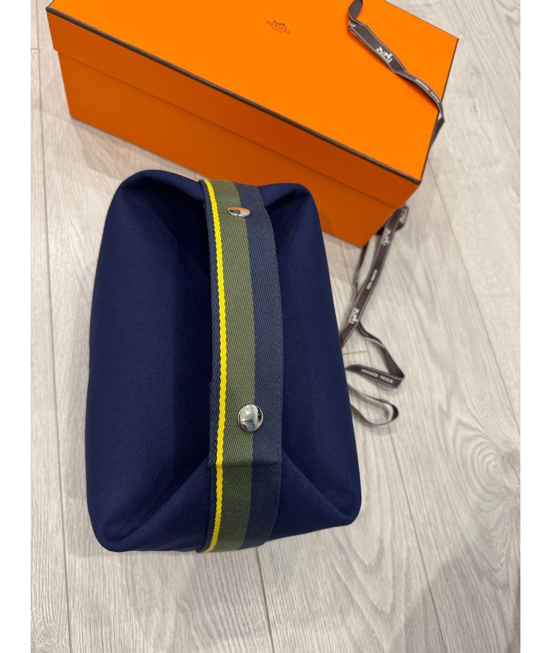 HERMES Темно-синяя деним косметичка, фото 2