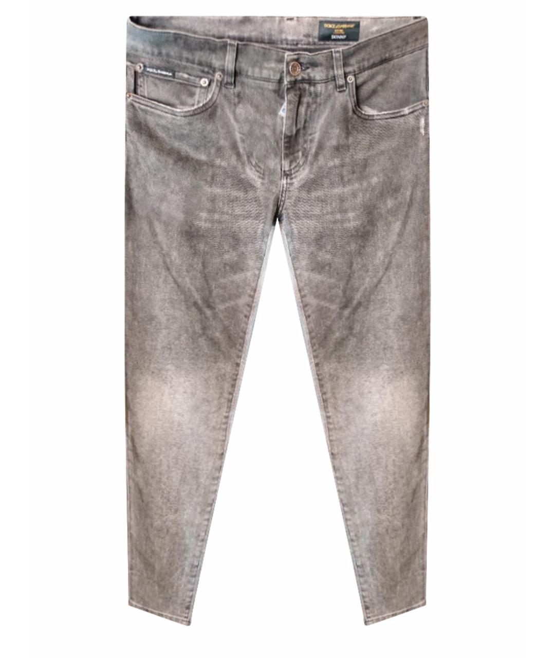 DOLCE&GABBANA Антрацитовые хлопковые джинсы скинни, фото 1