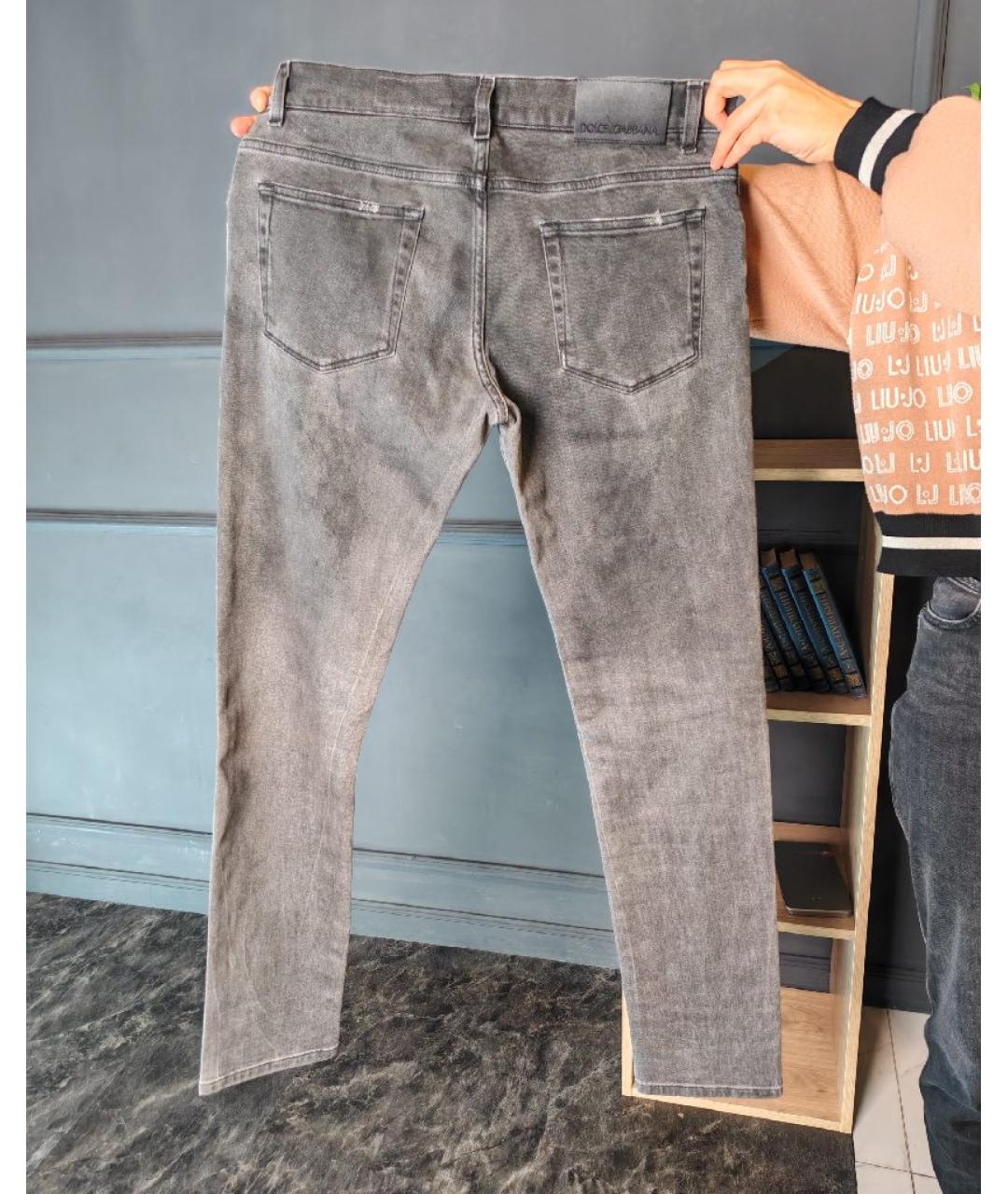 DOLCE&GABBANA Антрацитовые хлопковые джинсы скинни, фото 2