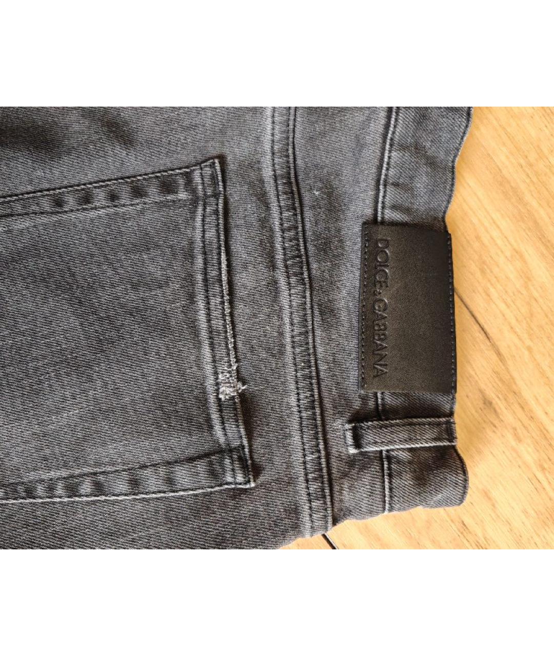 DOLCE&GABBANA Антрацитовые хлопковые джинсы скинни, фото 8