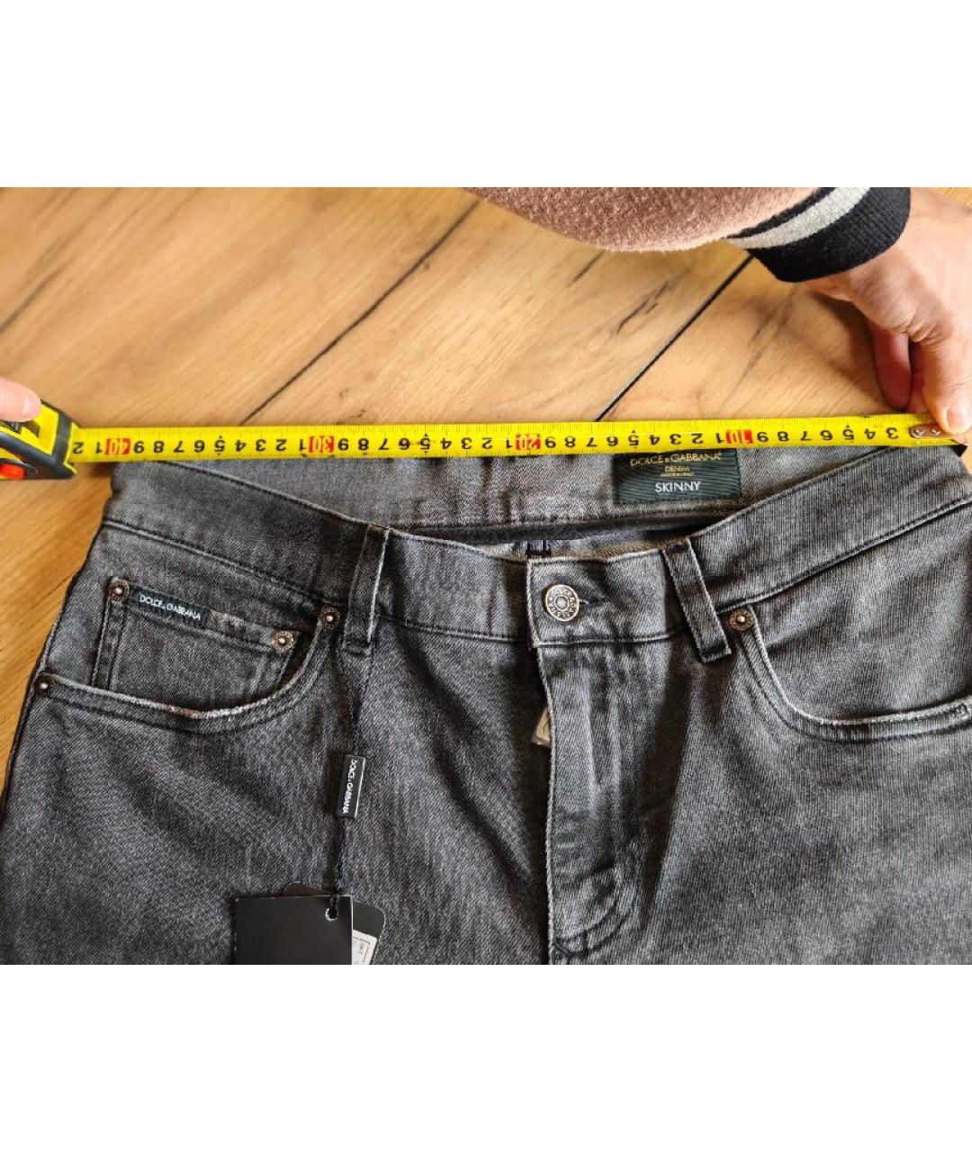 DOLCE&GABBANA Антрацитовые хлопковые джинсы скинни, фото 3
