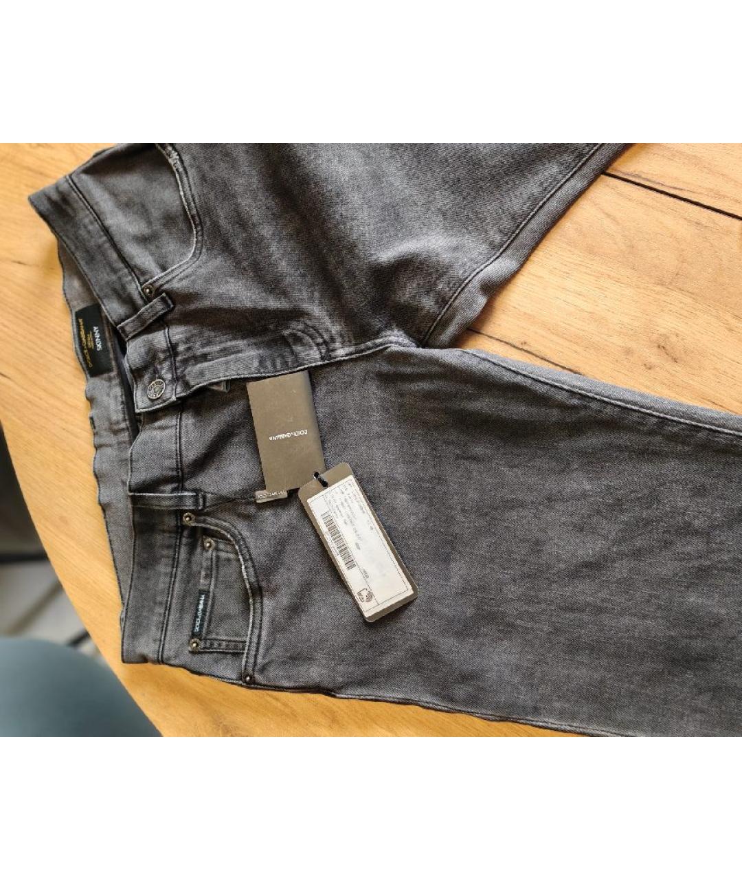 DOLCE&GABBANA Антрацитовые хлопковые джинсы скинни, фото 9