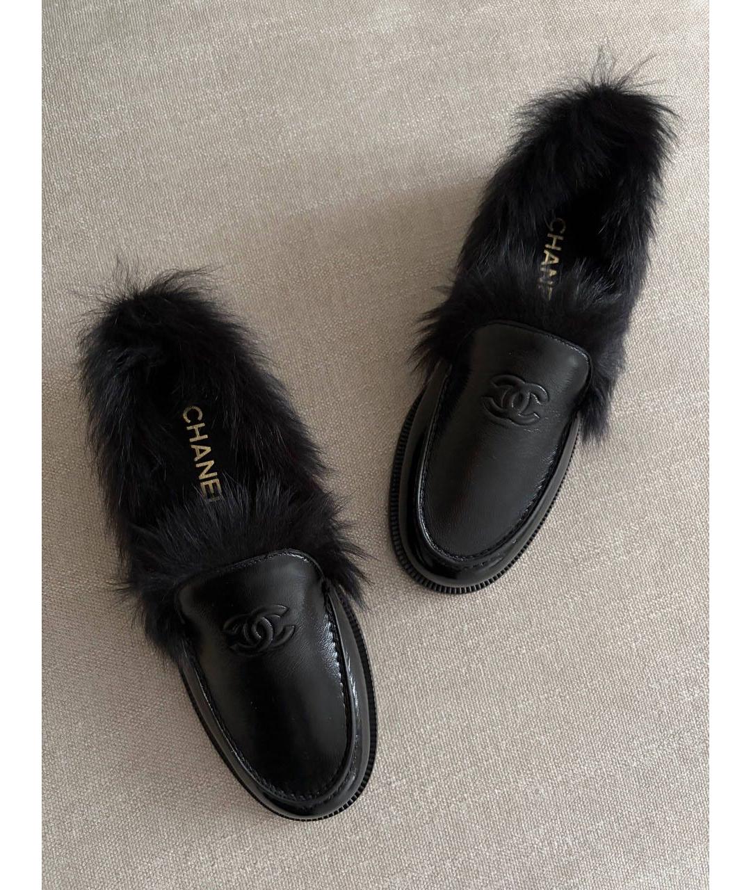 CHANEL Черные кожаные лоферы, фото 3