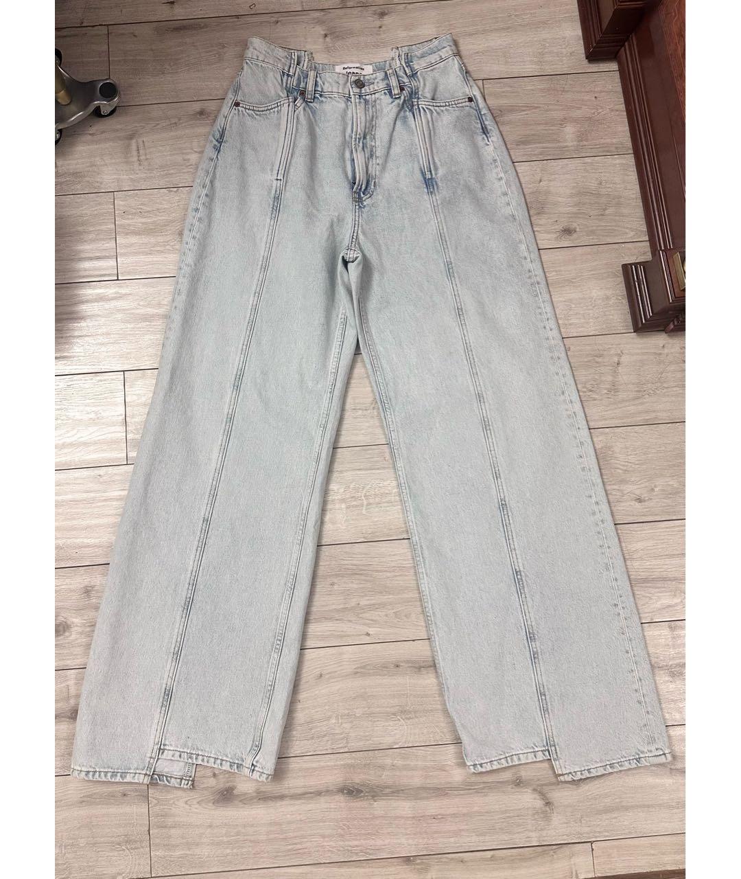 REFORMATION Голубые хлопковые джинсы клеш, фото 9