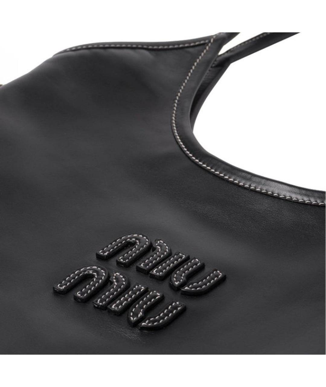 MIU MIU Черная кожаная сумка с короткими ручками, фото 4