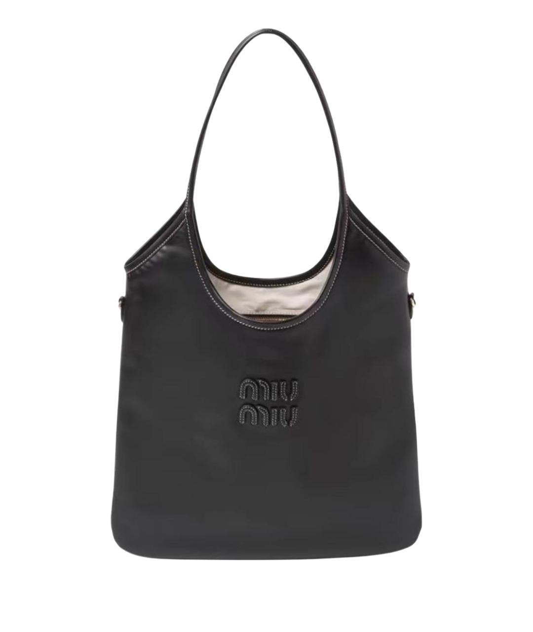 MIU MIU Черная кожаная сумка с короткими ручками, фото 1