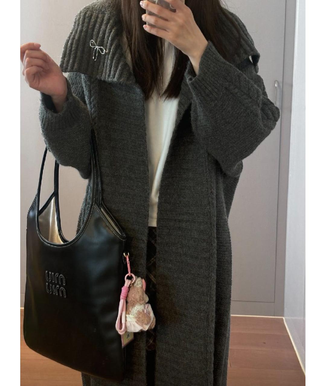 MIU MIU Черная кожаная сумка с короткими ручками, фото 7