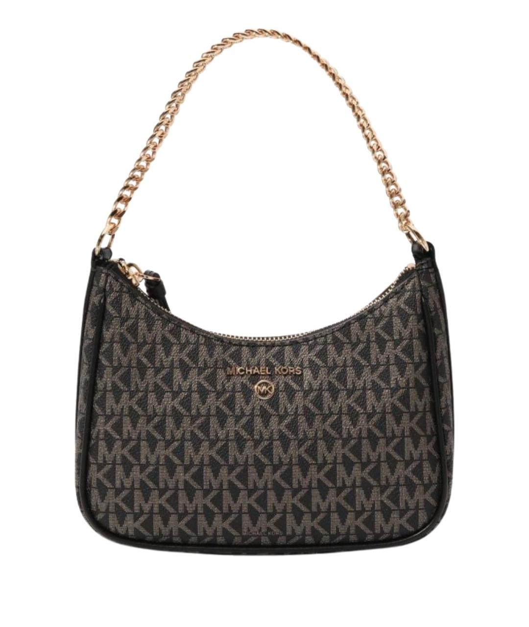 MICHAEL KORS Антрацитовая кожаная сумка с короткими ручками, фото 1