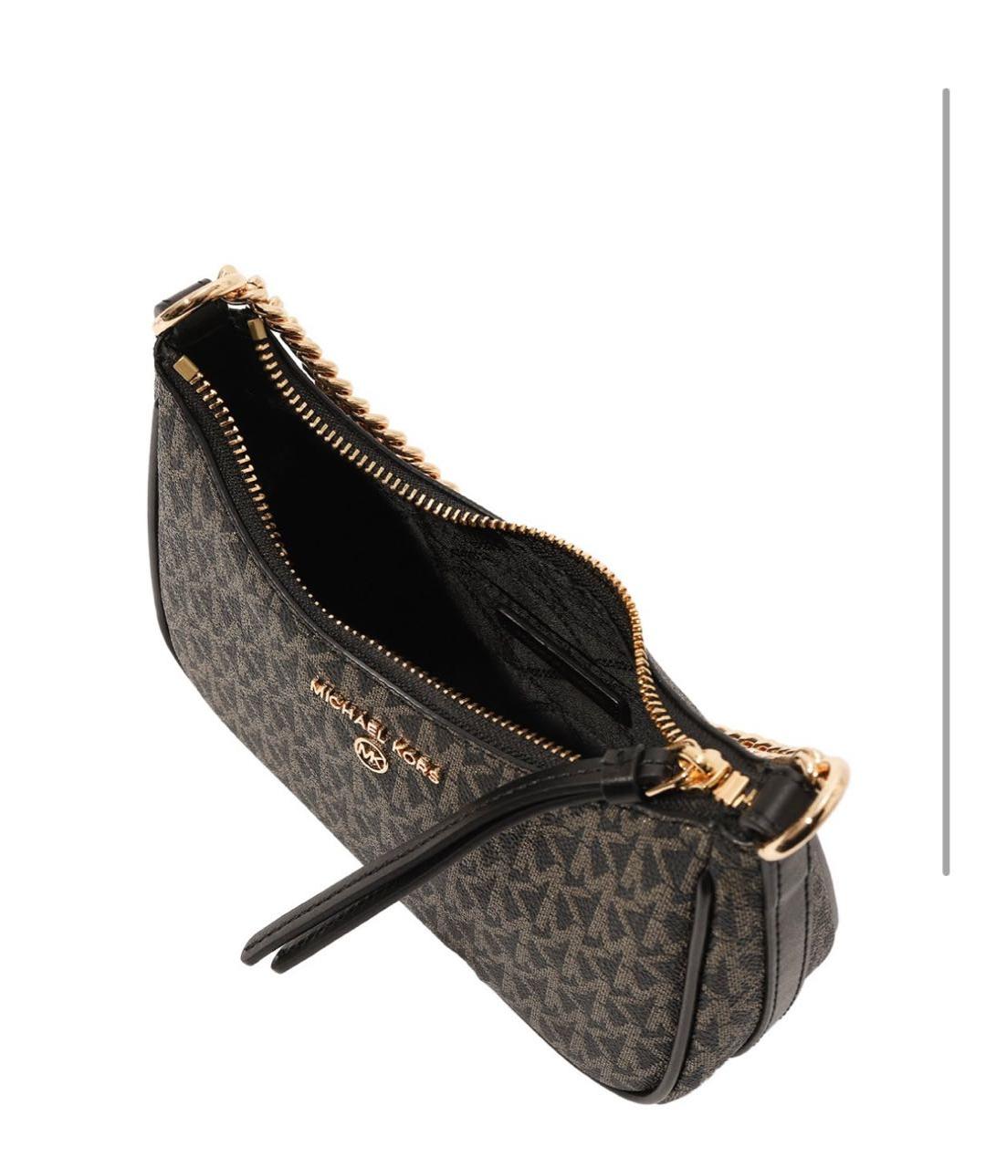 MICHAEL KORS Антрацитовая кожаная сумка с короткими ручками, фото 3