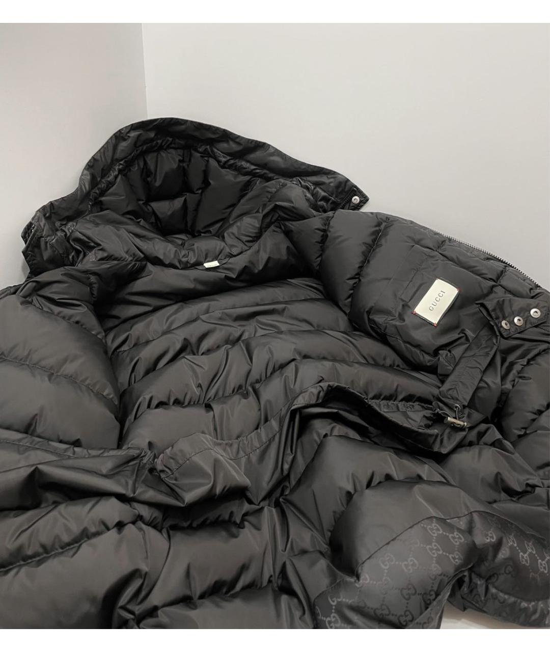 GUCCI Черный полиэстеровый пуховик, фото 4