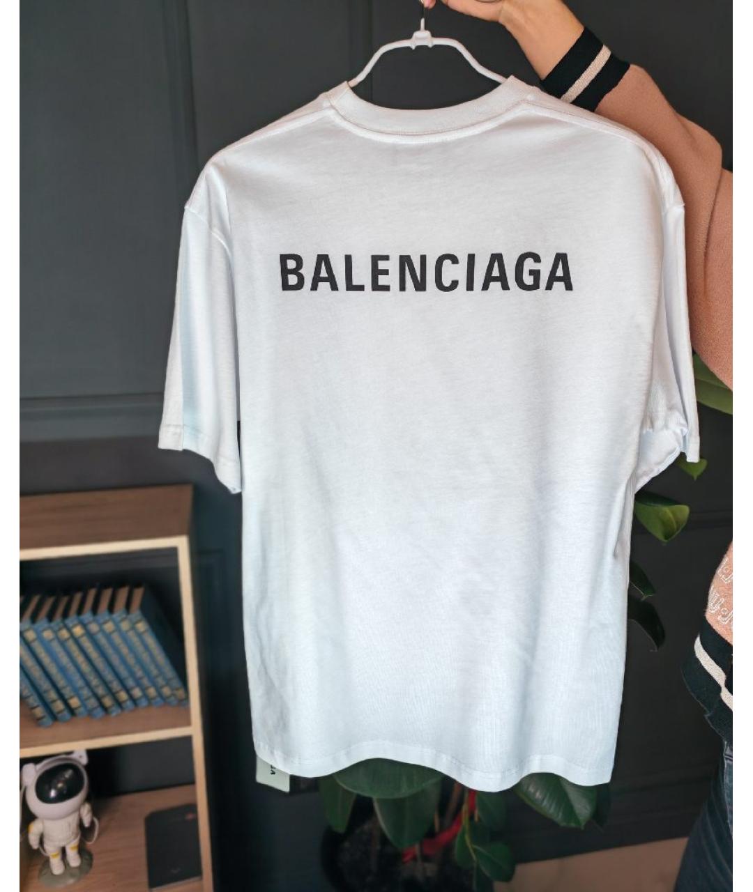 BALENCIAGA Белая хлопковая футболка, фото 6