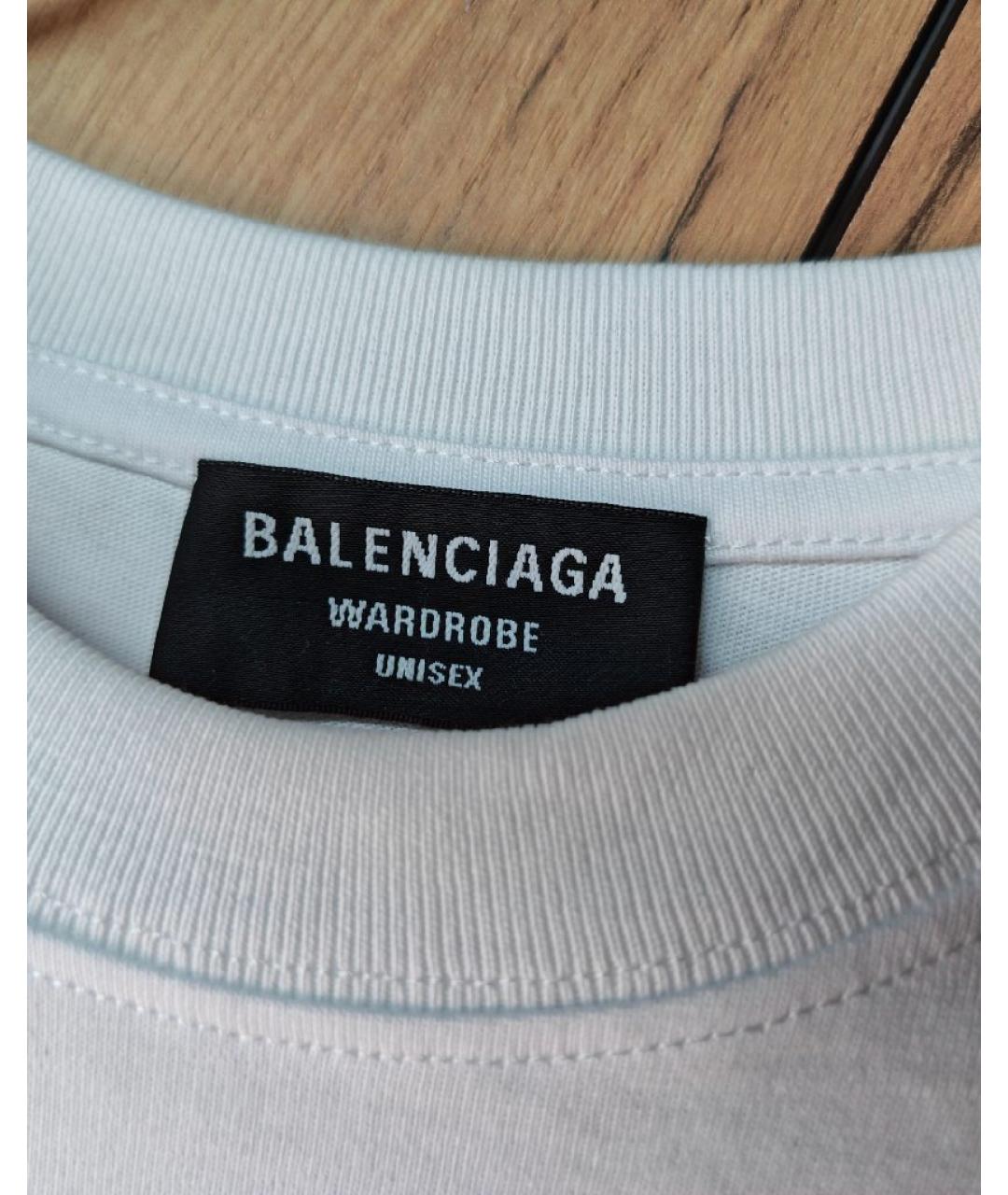 BALENCIAGA Белая хлопковая футболка, фото 3