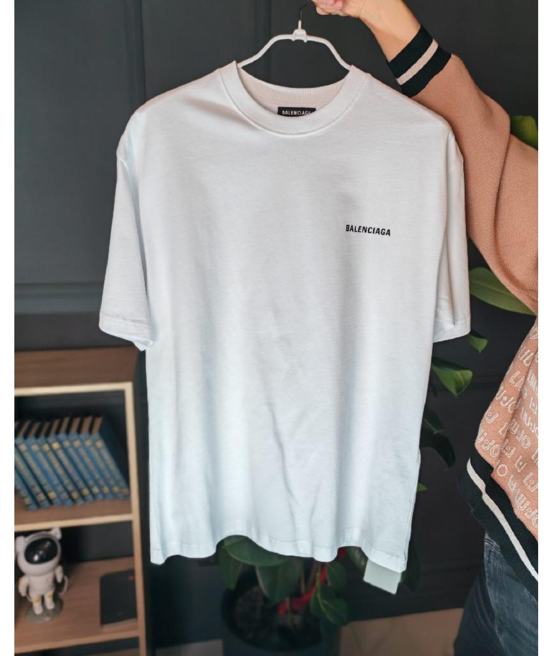 BALENCIAGA Белая хлопковая футболка, фото 5