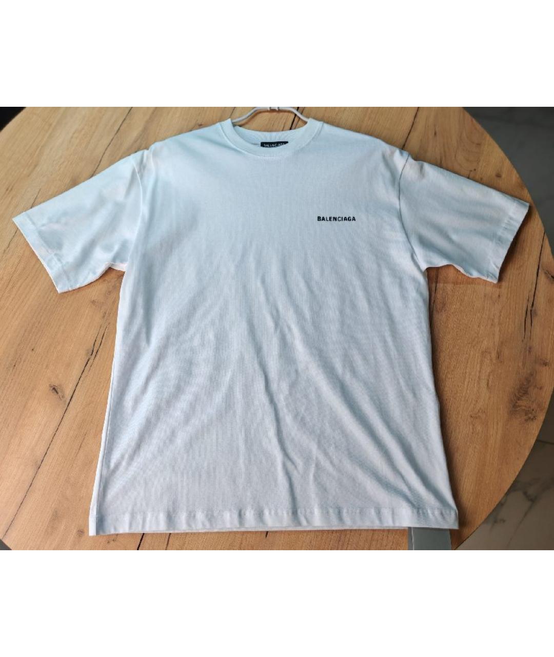 BALENCIAGA Белая хлопковая футболка, фото 7
