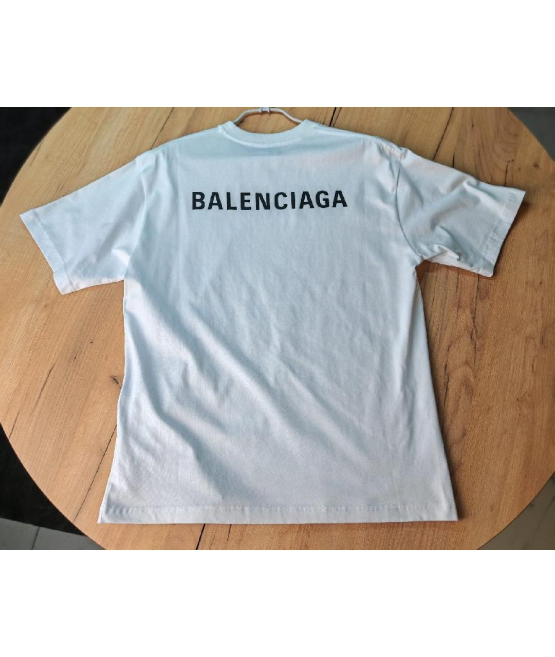 BALENCIAGA Белая хлопковая футболка, фото 2