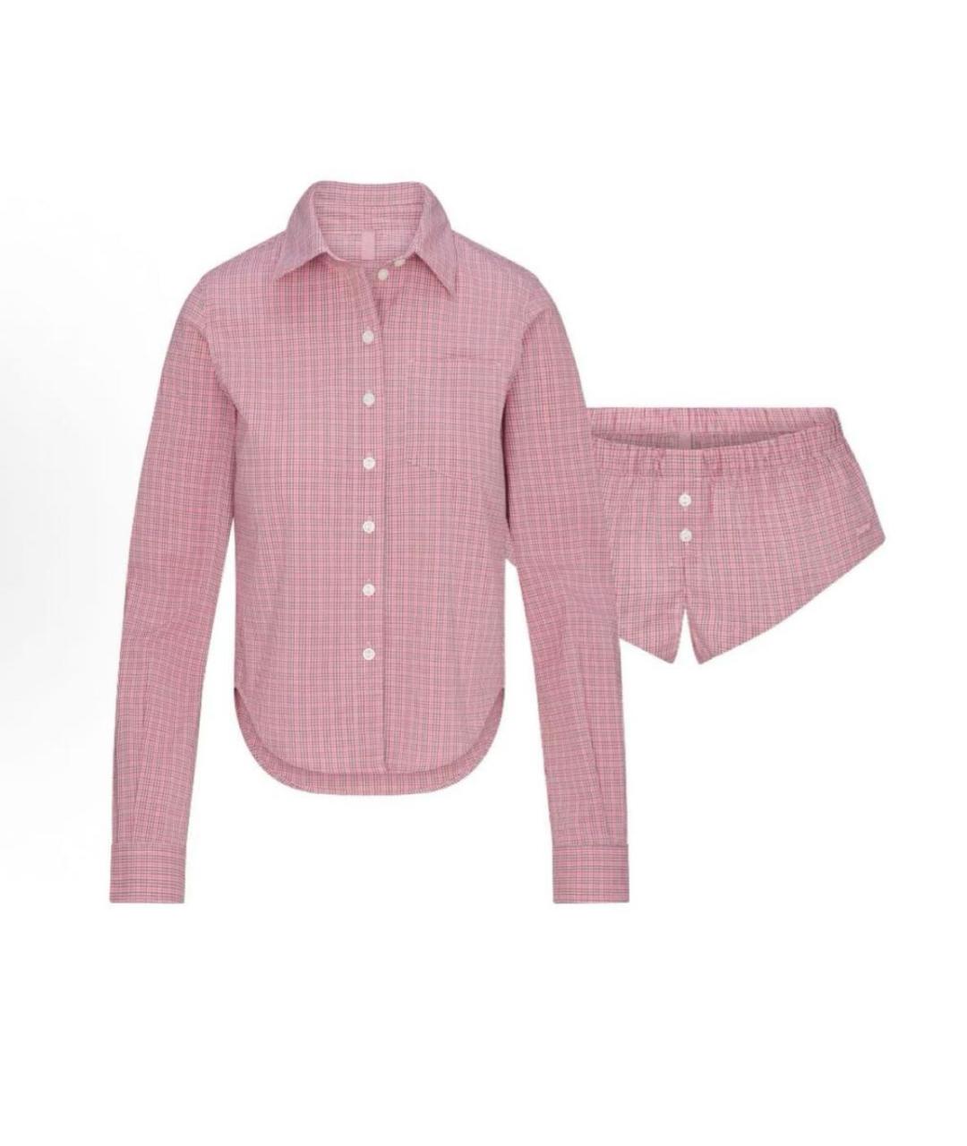 SKIMS Розовая хлопковая пижама, фото 7